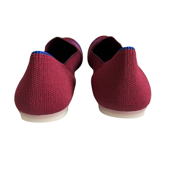 New Retired Rothy’s The Loafer Garnet Red Reflective Stripe Flats Round Toe - Picture 7 of 11